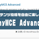 ワードプレス初心者は絶対つかおう、TinyMCE Advanced